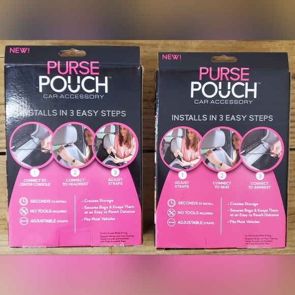 2 Purch Pouches "As Seen On TV" Product, Black - Picture 2 of 6